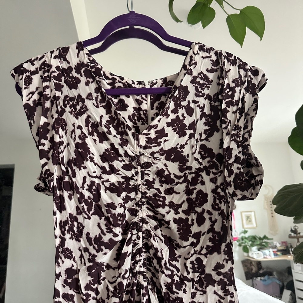 Madewell Ruched Flutter Sleeve Midi Dress size 6 - Picture 4 of 8